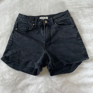 H&M black denim shorts
